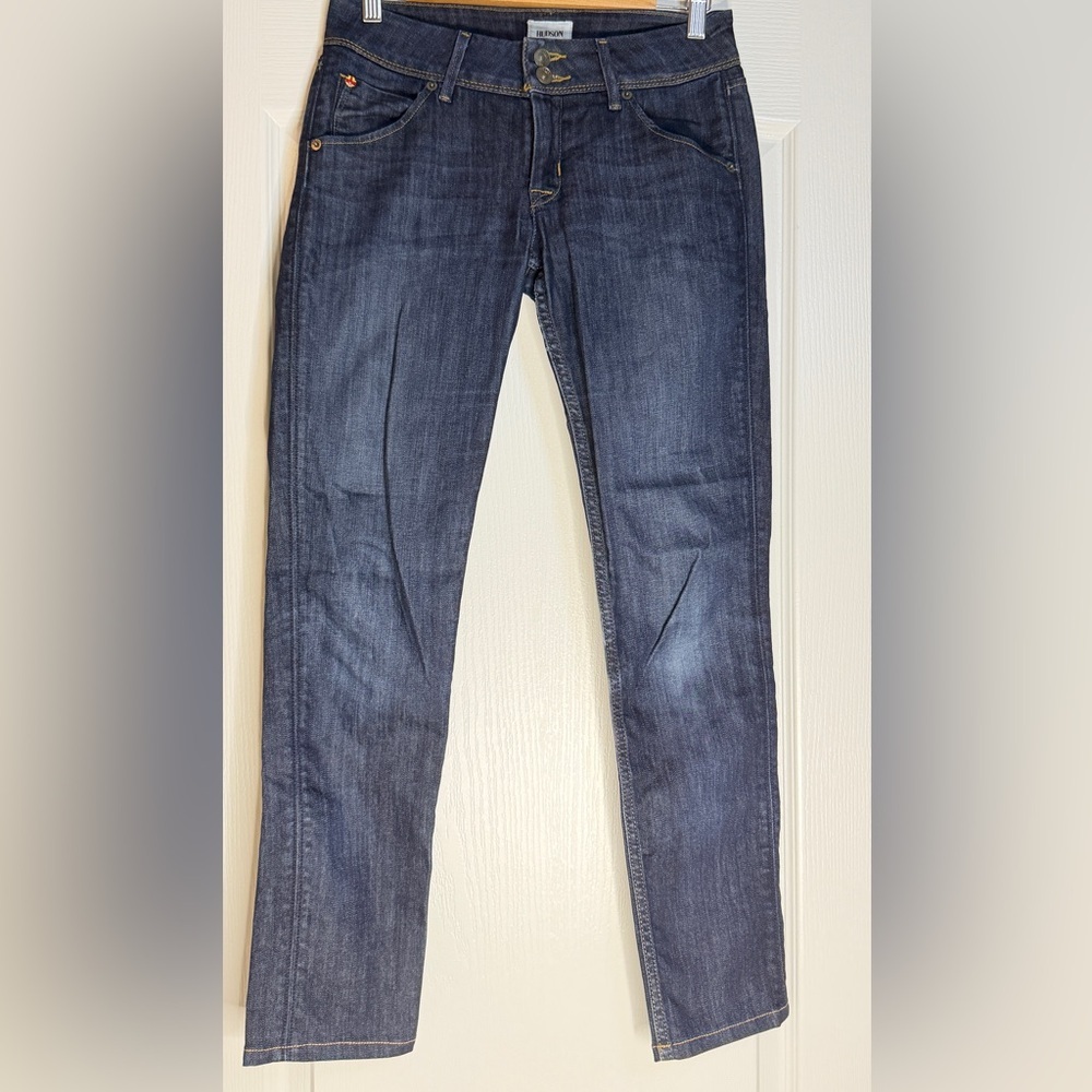 Hudson Collin Flap Skinny Jeans Womens 27 Geno Dark Wash Stretch Denim